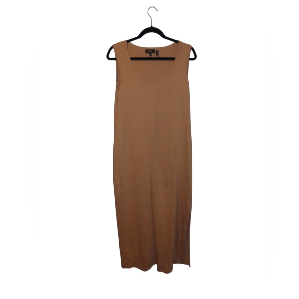 Theory Scoop Neck Slub Cotton Midi Dress - Size Large